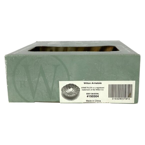 Wilton Armetale Eddy Small Bowl Square Scalloped Edge Shiny Pewter #153004 - Picture 3 of 8